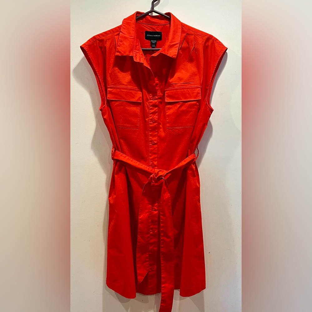 Donna Morgan Red Sleeveless Sundress with Collar